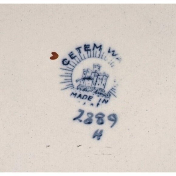 Vintage Maling Cetem Ware Blue Plum and Orchard Vase with Handles - Picture 7 of 12